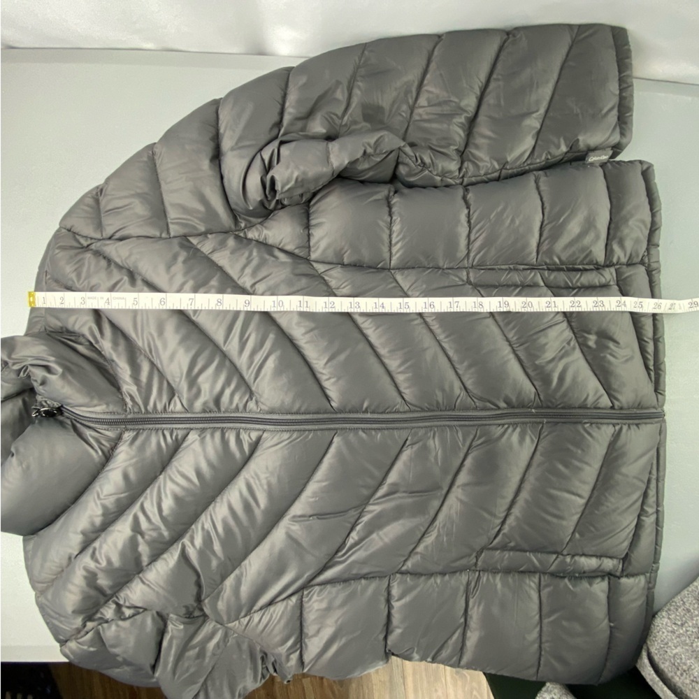 Calvin Klein Gunmetal Gray Lightweight Packable Puffer Down Jacket Wms sz L - Picture 13 of 15